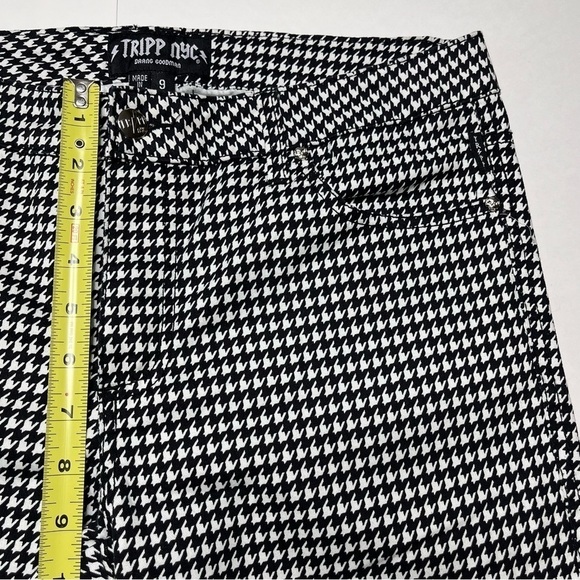 Tripp NYC Daang Goodman Houndstooth Skinny Pants Black & White 33x30 Size 9 - Picture 9 of 13